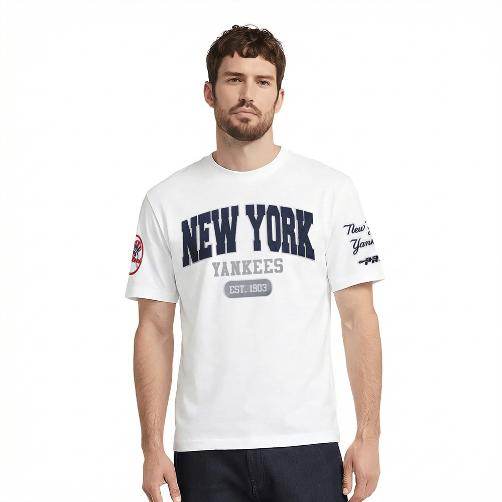CAMISETA SJ PARA HOMBRE MLB NEW YORK YANKEES CITY ARCH (BLANCA)