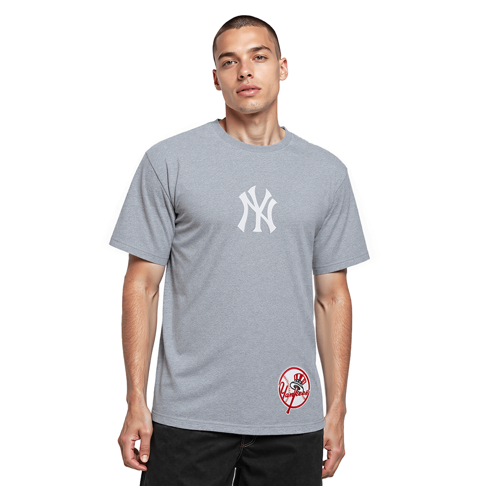 MLB NEW YORK YANKEES WINGSPAN MEN'S CJ DROP SHOULDER TEE (DARK HEATHER GRAY)