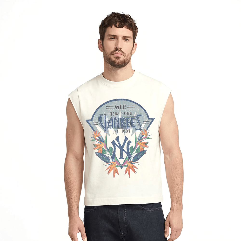 MLB NEW YORK YANKEES PARADISE MEN'S S/S TEE (EGGSHELL)
