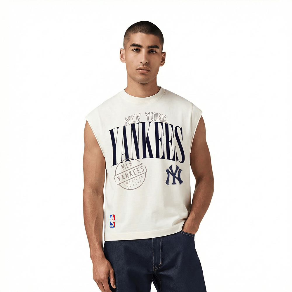 MLB NEW YORK YANKEES  STAMPED MEN'S S/S TEE (EGGSHELL)