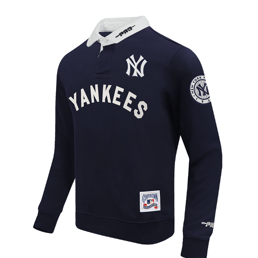 MLB NEW YORK YANKEES MODERN ORIGINALS MEN'S LS RUGBY (MIDNIGHT NAVY)