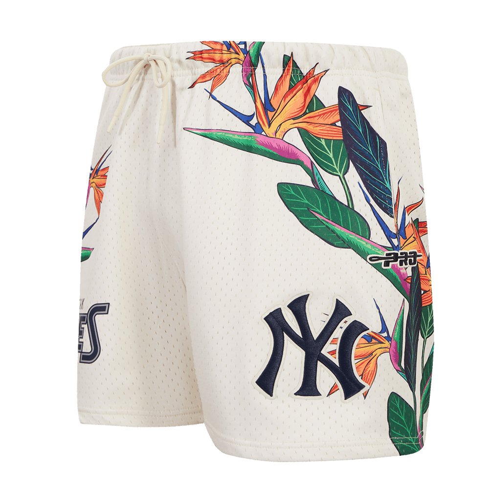 PANTALÓN CORTO DE MALLA PARA HOMBRE MLB NEW YORK YANKEES PARADISE (BLANCO HUESO)