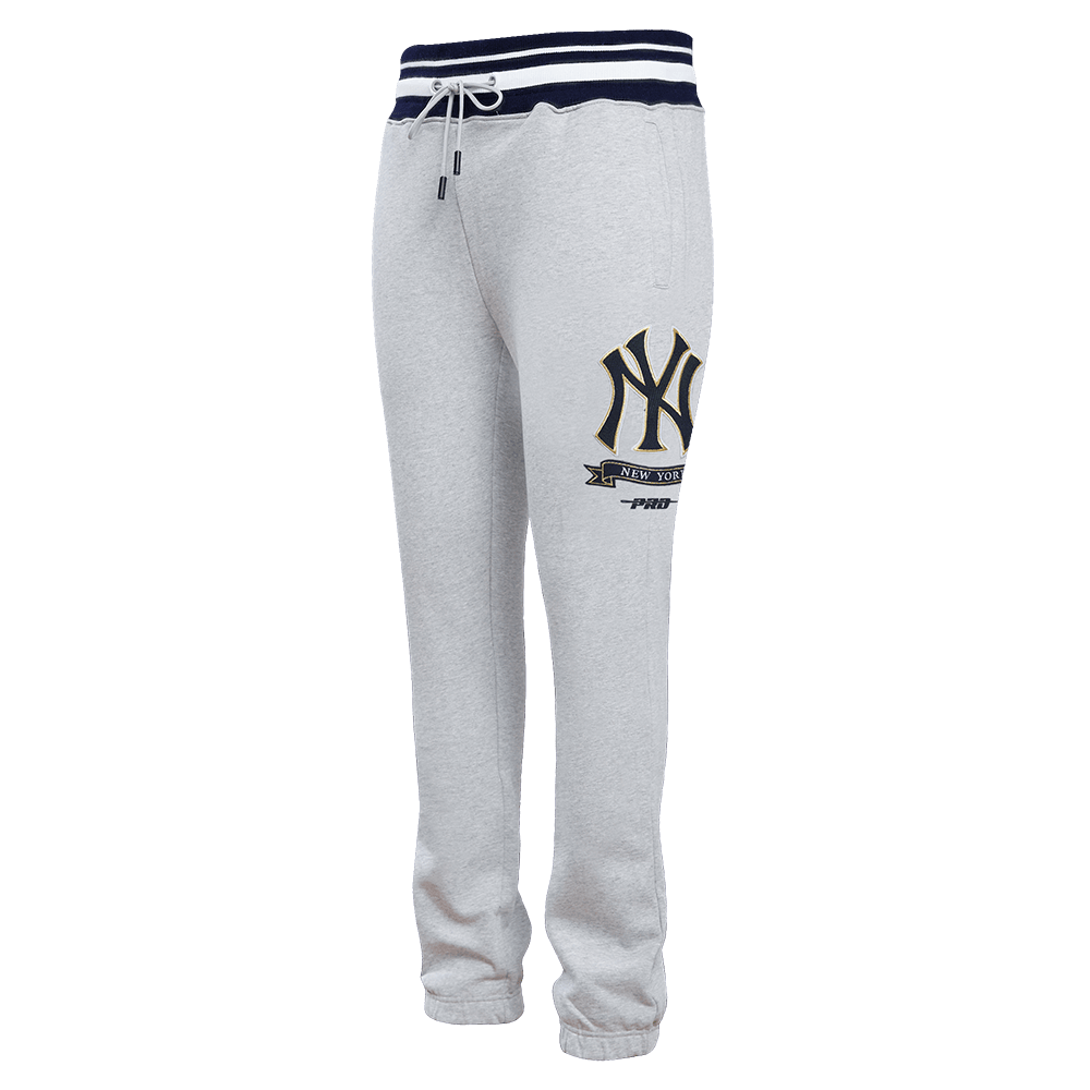 MLB NEW YORK YANKEES PRO PREP RIB FLEECE MEN'S SWEATPANT (HEATHER GREY/MIDNIGHT NAVY)