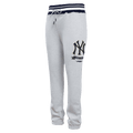MLB NEW YORK YANKEES PRO PREP RIB FLEECE MEN'S SWEATPANT (HEATHER GREY/MIDNIGHT NAVY)