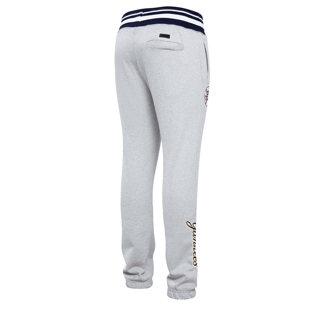 MLB NEW YORK YANKEES PRO PREP RIB FLEECE MEN'S SWEATPANT (HEATHER GREY/MIDNIGHT NAVY)