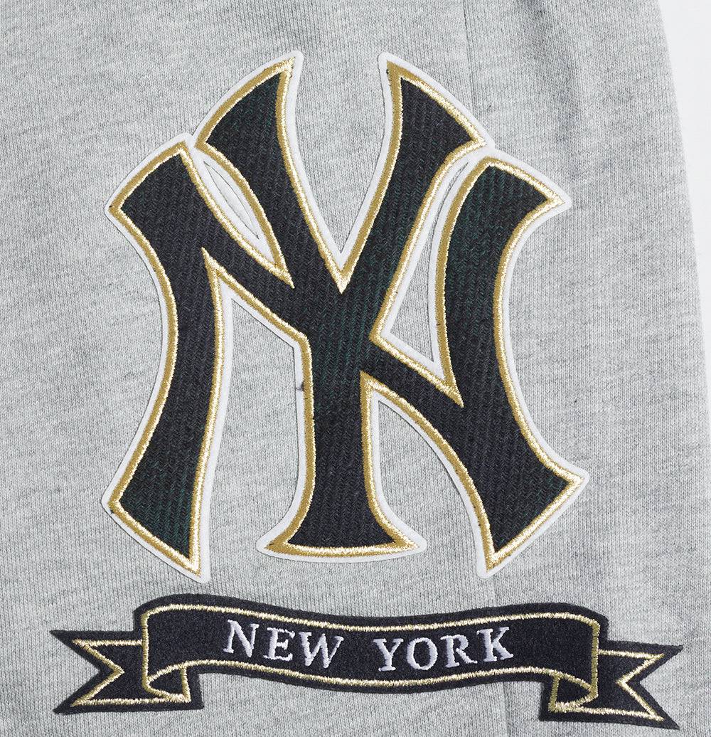 MLB NEW YORK YANKEES PRO PREP RIB FLEECE MEN'S SWEATPANT (HEATHER GREY/MIDNIGHT NAVY)