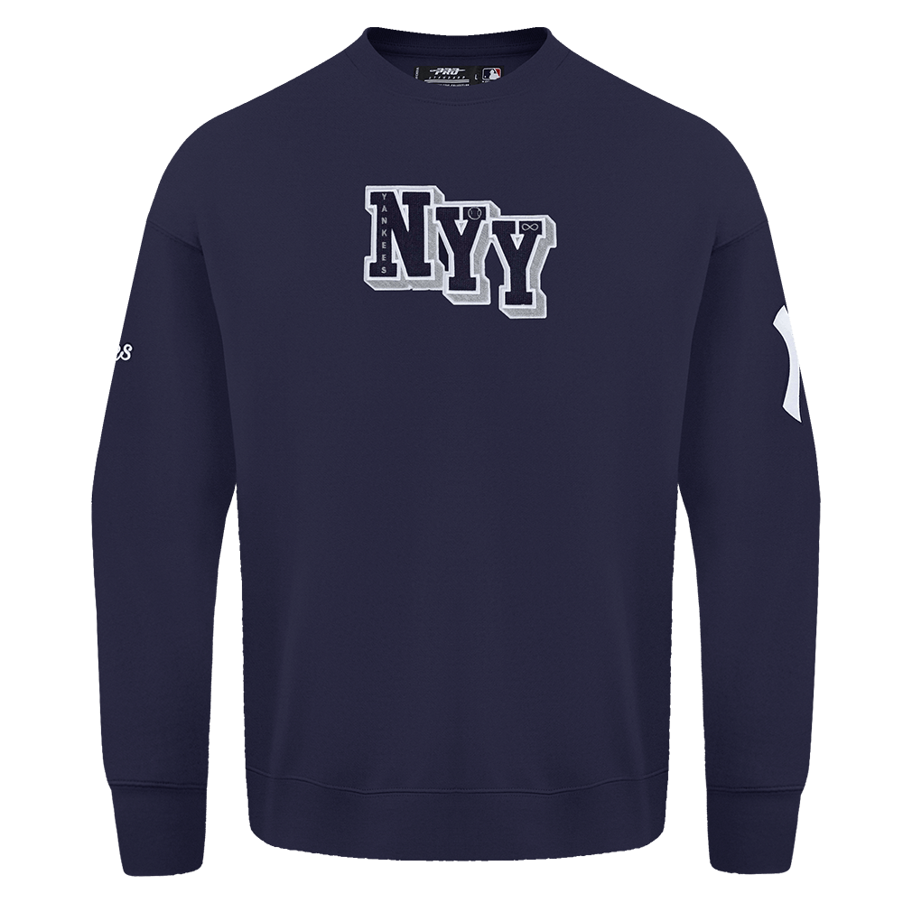 MLB NEW YORK YANKEES CITY SIGNATURE MEN'S DROP SHOULDER FLC CREWNECK (MIDNIGHT NAVY)