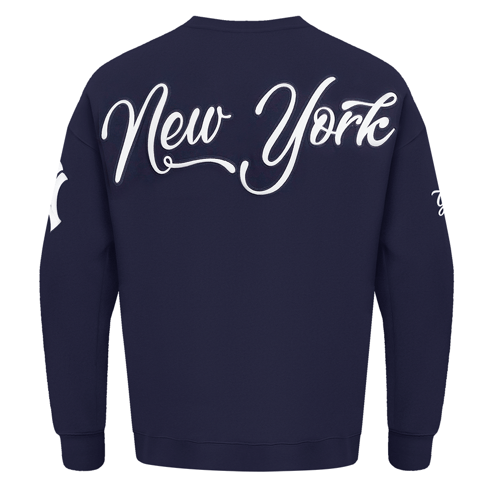 MLB NEW YORK YANKEES CITY SIGNATURE MEN'S DROP SHOULDER FLC CREWNECK (MIDNIGHT NAVY)