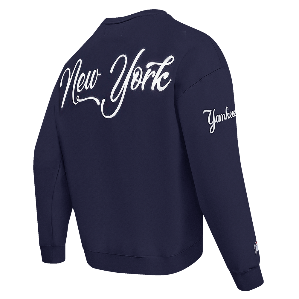 MLB NEW YORK YANKEES CITY SIGNATURE MEN'S DROP SHOULDER FLC CREWNECK (MIDNIGHT NAVY)