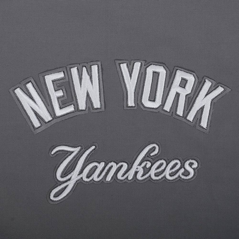 MLB NEW YORK YANKEES CLASSIC WIND SUIT SUDADERA CON CAPUCHA TEJIDA PARA HOMBRE CON CREMALLERA COMPLETA (GRIS)