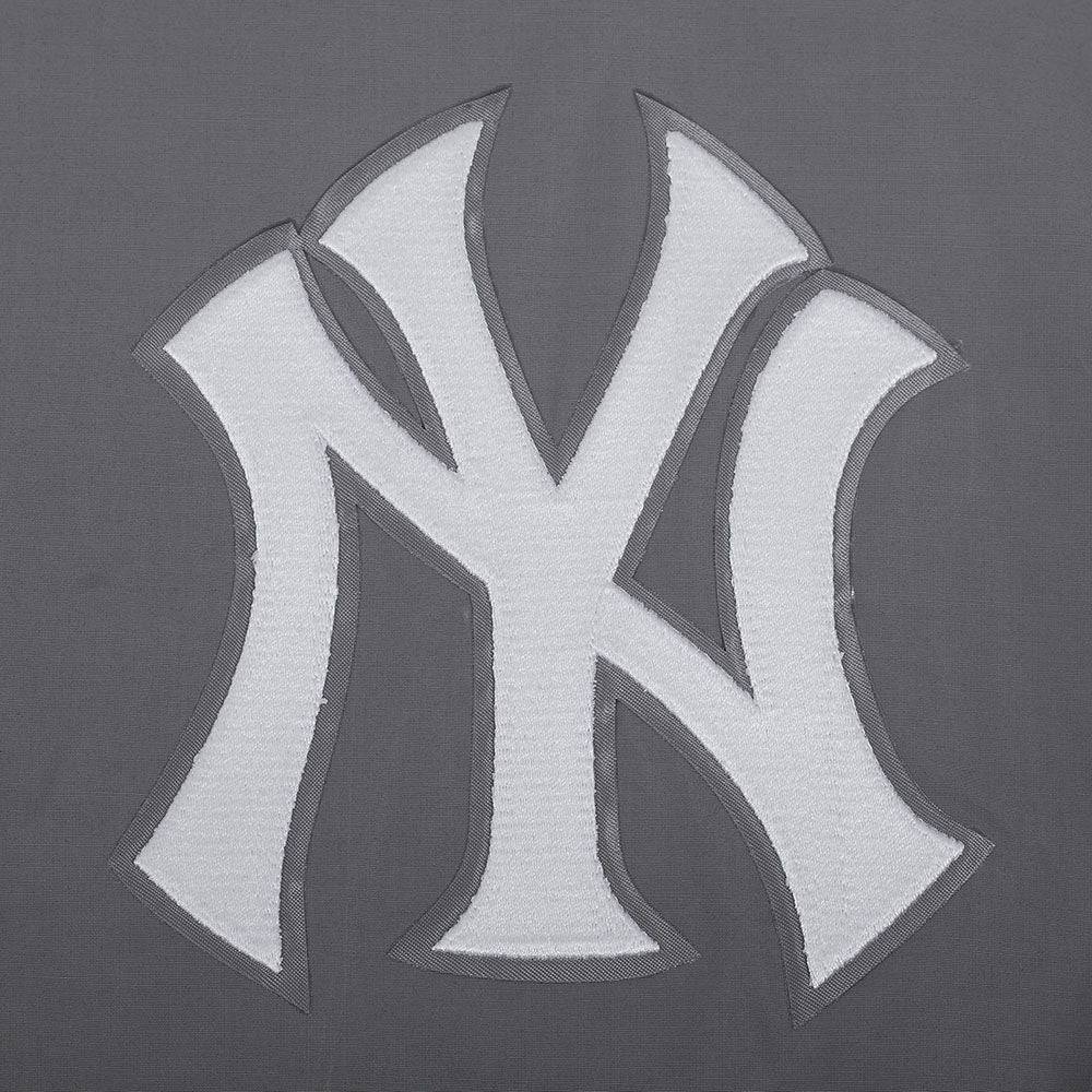 MLB NEW YORK YANKEES CLASSIC WIND SUIT SUDADERA CON CAPUCHA TEJIDA PARA HOMBRE CON CREMALLERA COMPLETA (GRIS)