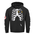 MLB NEW YORK YANKEES RIB CAGE MEN'S DROP SHOULDER FLEECE PULLOVER HOODIE (BLACK)