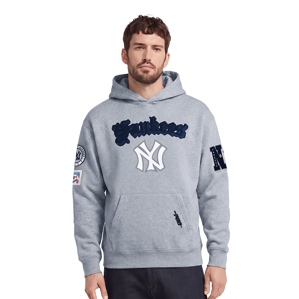 MLB NEW YORK YANKEES BEST OF MEN'S DROP SHOULDER PO HOODIE (DARK HEATHER GRAY)