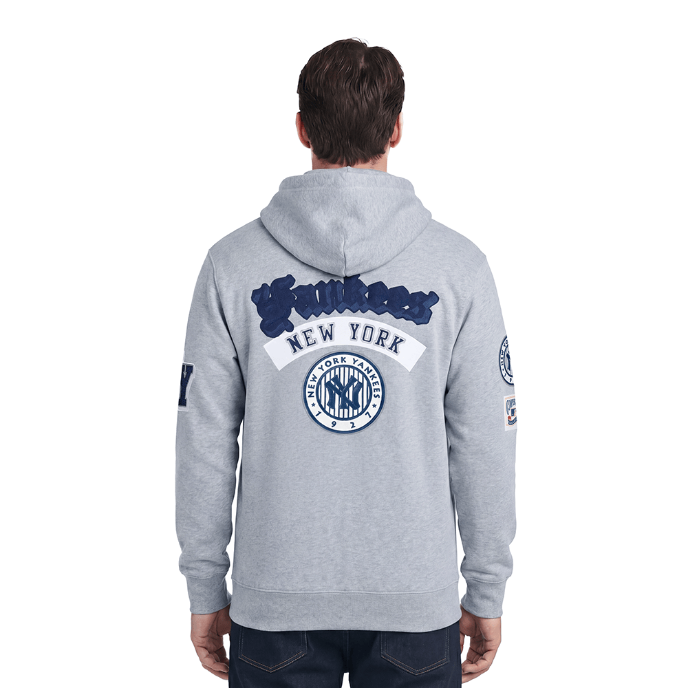 MLB NEW YORK YANKEES BEST OF MEN'S DROP SHOULDER PO HOODIE (DARK HEATHER GRAY)