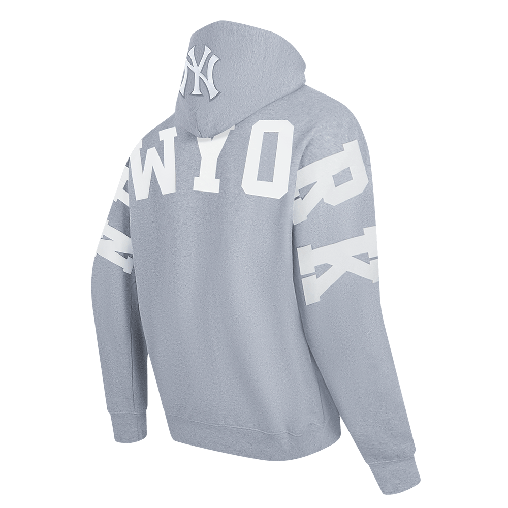 MLB NEW YORK YANKEES WINGSPAN MEN'S DROP SHOULDER FLC PO HOODIE (DARK HEATHER GRAY)