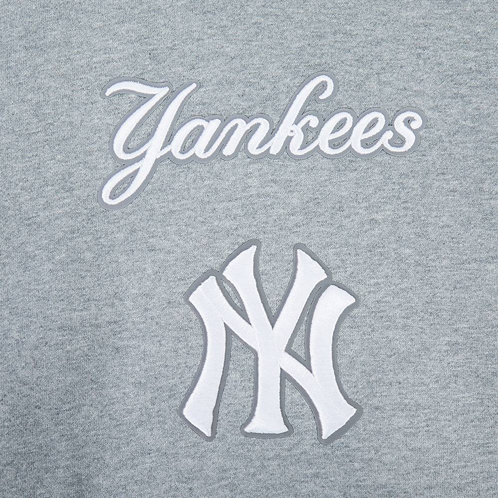 MLB NEW YORK YANKEES WINGSPAN MEN'S DROP SHOULDER FLC PO HOODIE (DARK HEATHER GRAY)