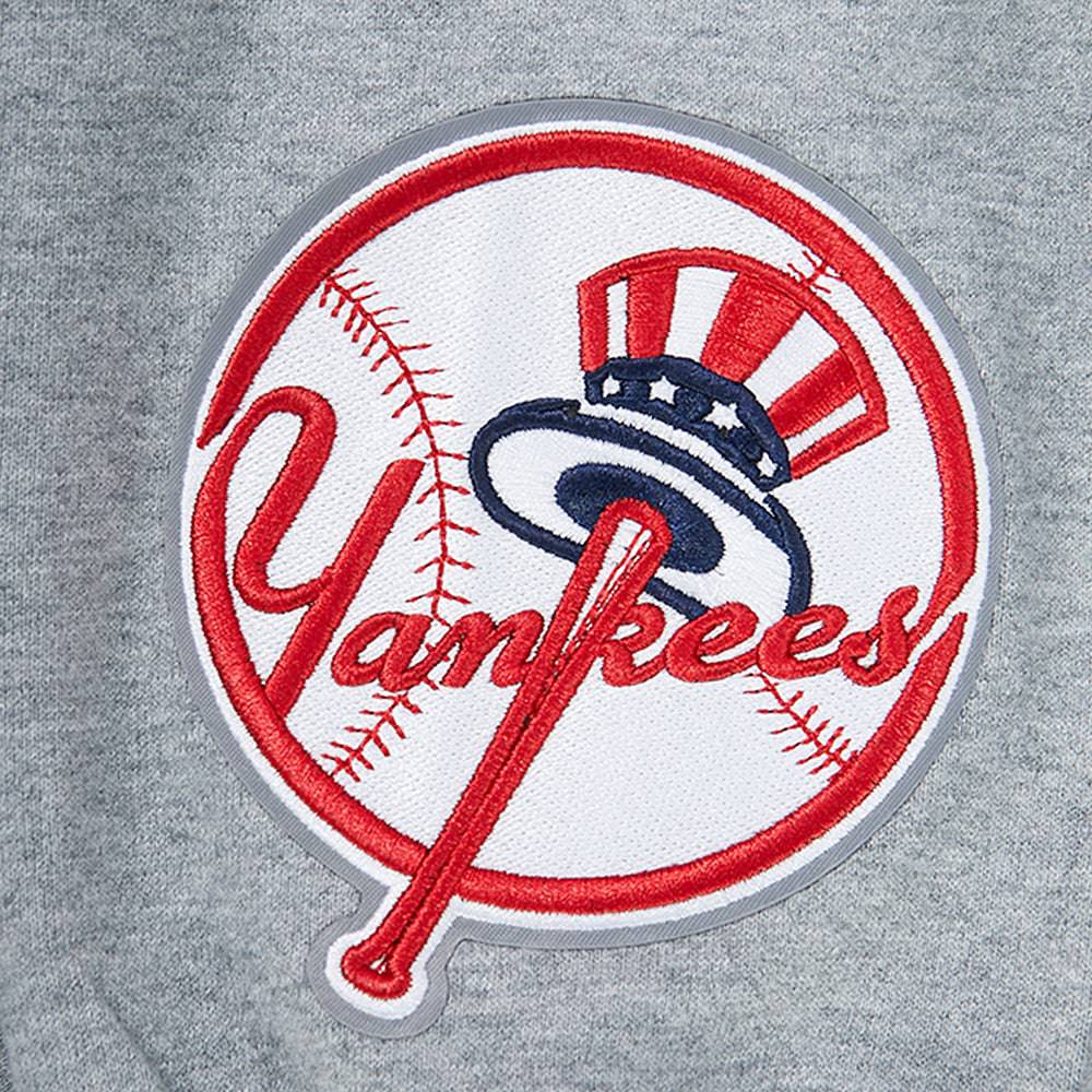 MLB NEW YORK YANKEES WINGSPAN MEN'S DROP SHOULDER FLC PO HOODIE (DARK HEATHER GRAY)