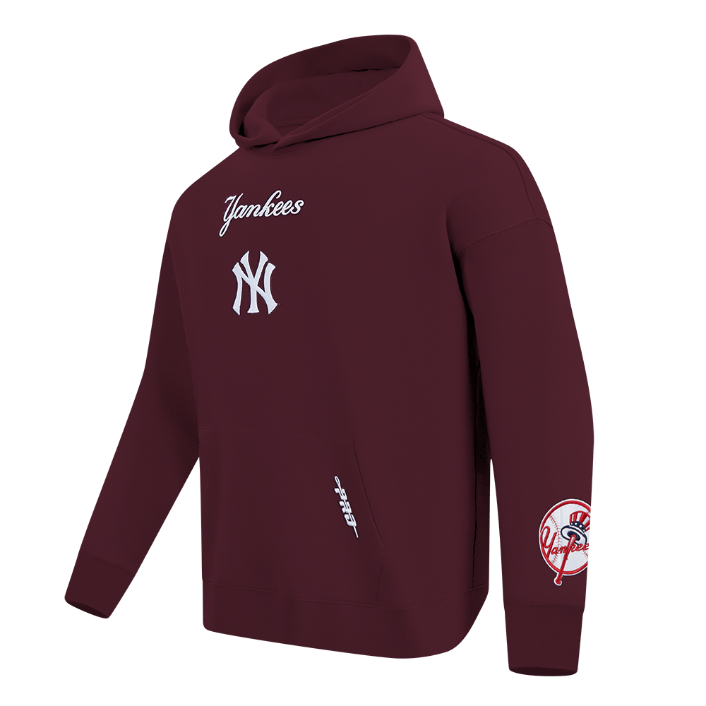 MLB NEW YORK YANKEES WINGSPAN MEN'S DROP SHOULDER FLC PO HOODIE (WINE)