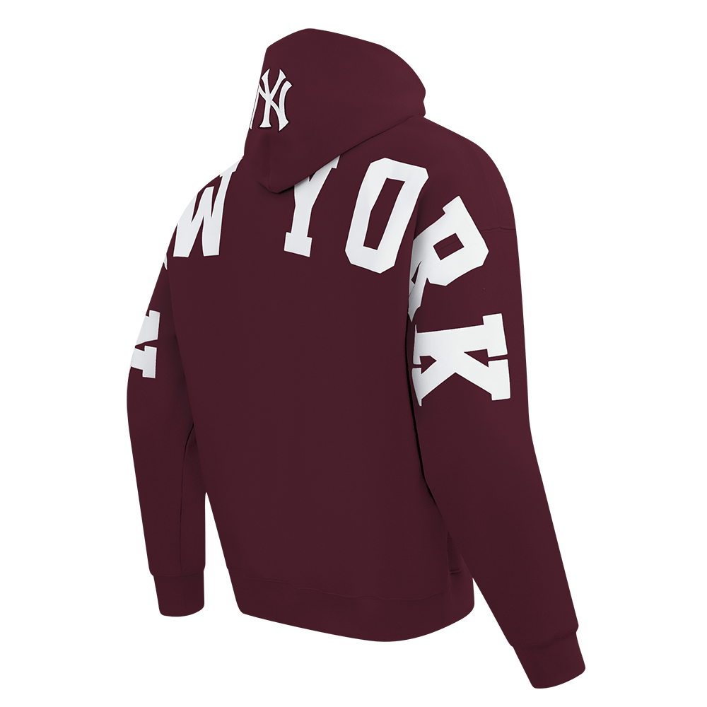 MLB NEW YORK YANKEES WINGSPAN MEN'S DROP SHOULDER FLC PO HOODIE (WINE)
