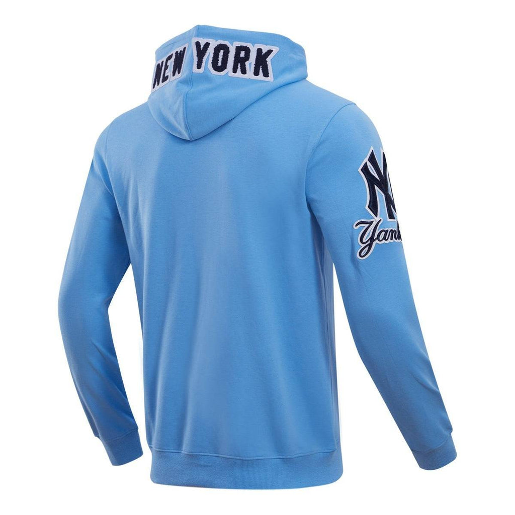 MLB NEW YORK YANKEES SUDADERA CON CAPUCHA Y CREMALLERA COMPLETA DE CHENILLA CLÁSICA PARA HOMBRE (AZUL UNIVERSITARIO)