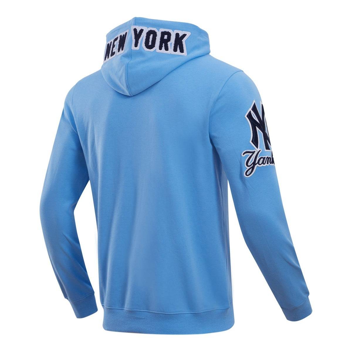 MLB NEW YORK YANKEES SUDADERA CON CAPUCHA Y CREMALLERA COMPLETA DE CHENILLA CLÁSICA PARA HOMBRE (AZUL UNIVERSITARIO)