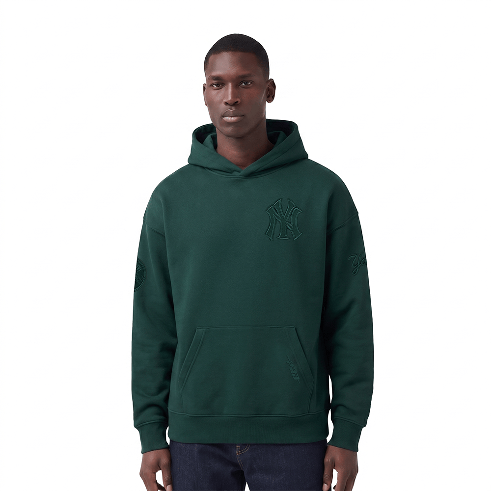 MLB NEW YORK YANKEES NEUTRAL MEN'S DROP SHOULDER PO HOODIE (FOREST GREEN)