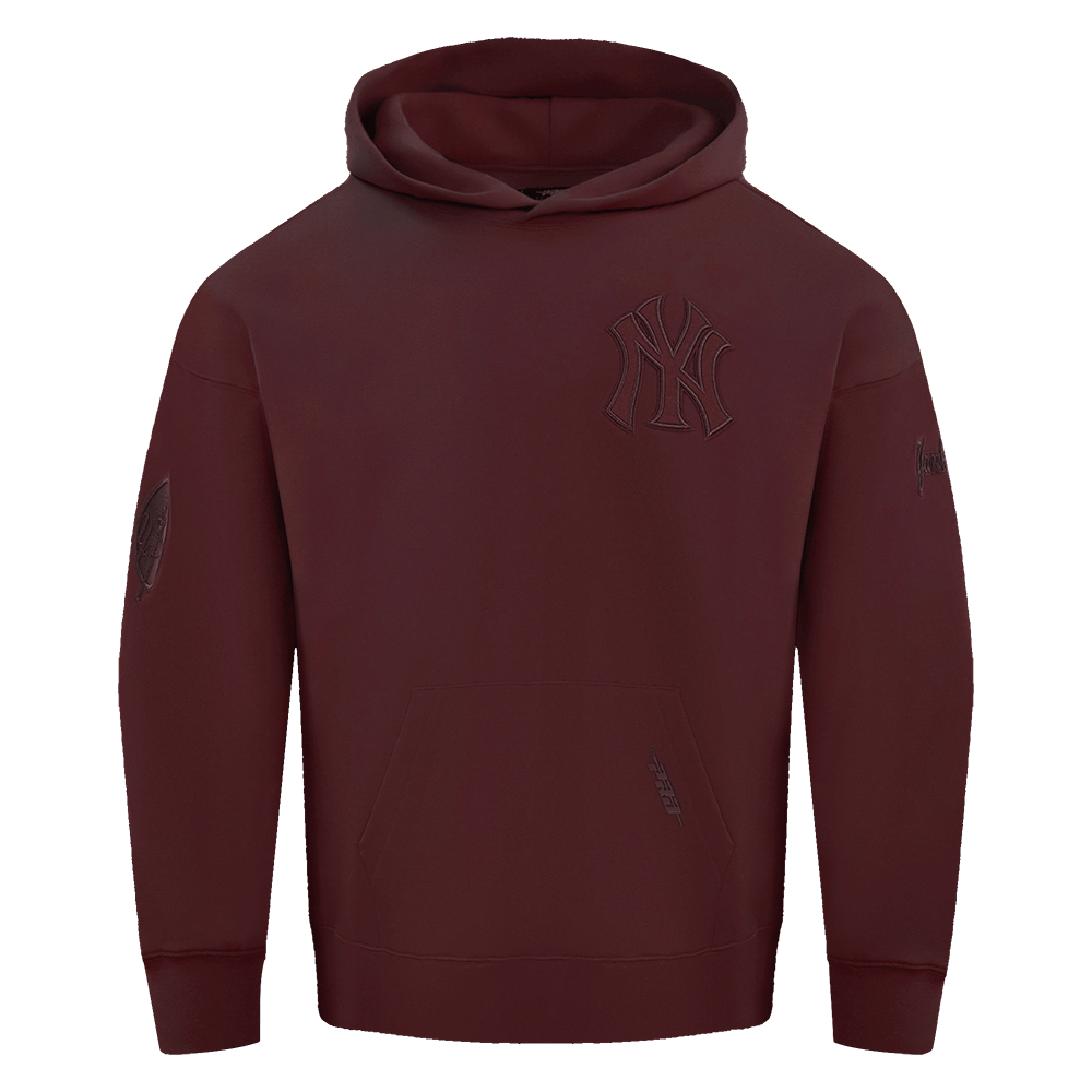 MLB NEW YORK YANKEES SUDADERA CON CAPUCHA PO PARA HOMBRE DE COLOR NEUTRO CON HOMBROS CAÍDOS (BORGOÑA)