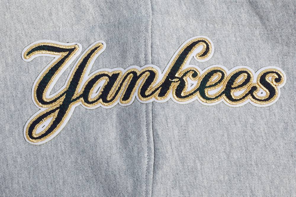 MLB NEW YORK YANKEES PRO PREP RIB FLEECE MEN'S PULLOVER HOODIE (HEATHER GREY/MIDNIGHT NAVY)