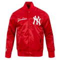 MLB NEW YORK YANKEES SOUVENIR MEN'S SATIN JACKET (RED)