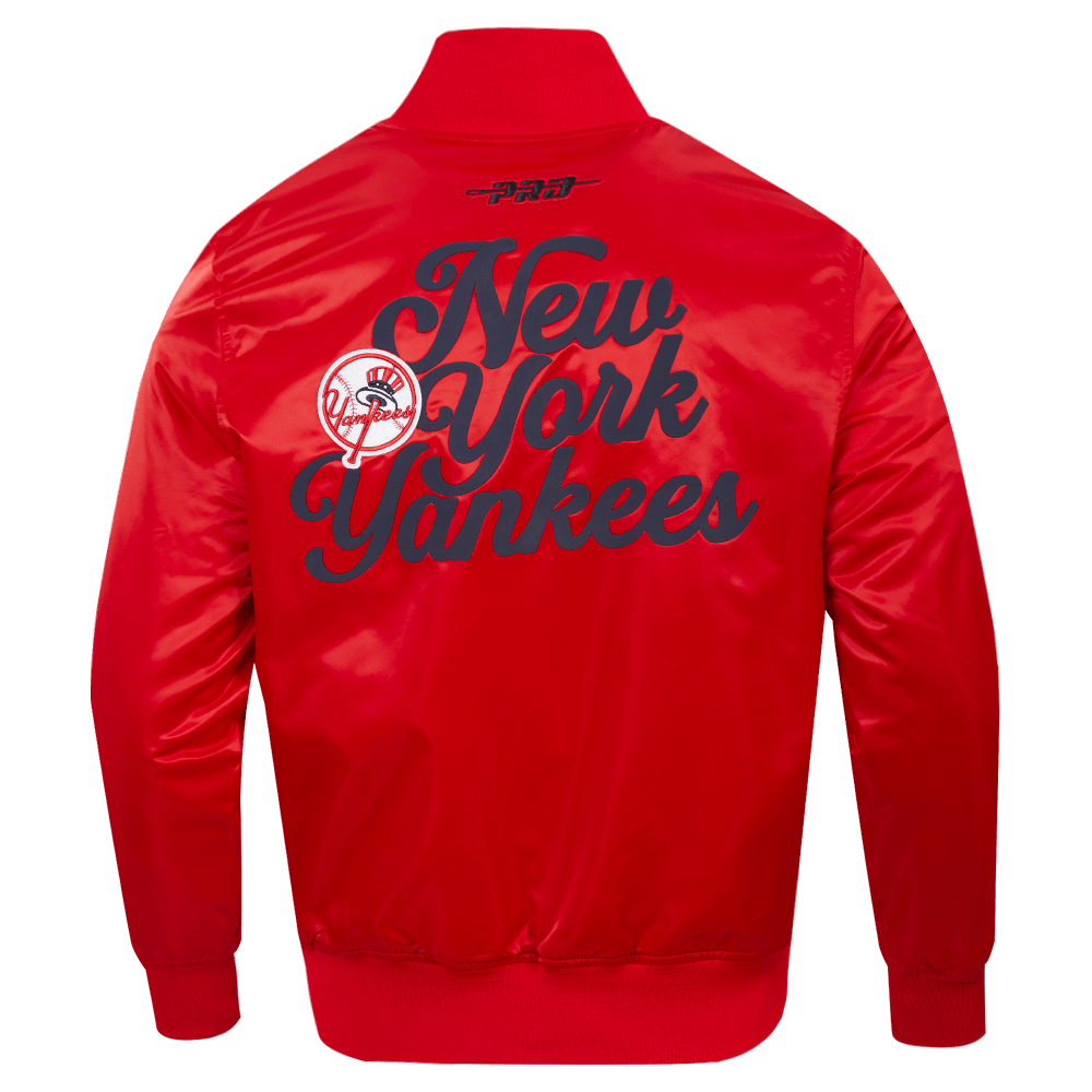 MLB NEW YORK YANKEES SOUVENIR MEN'S SATIN JACKET (RED)