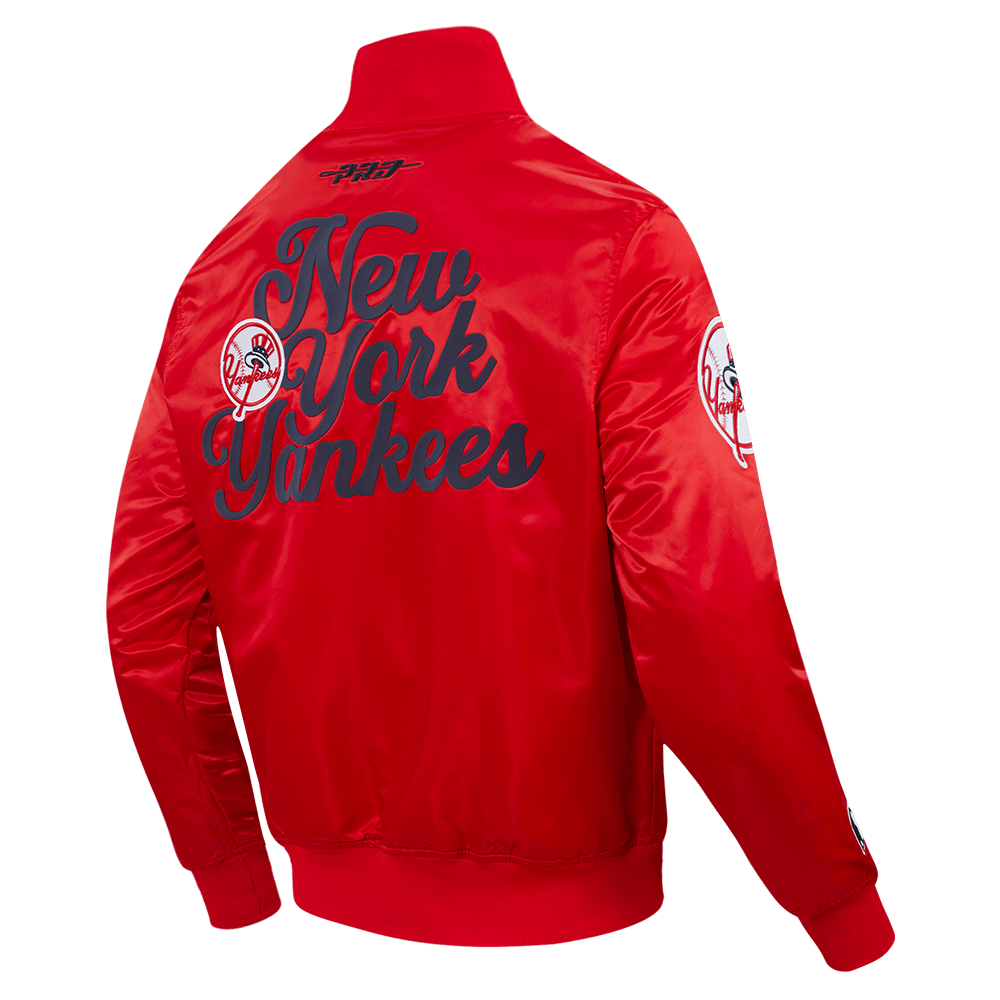 MLB NEW YORK YANKEES SOUVENIR MEN'S SATIN JACKET (RED)