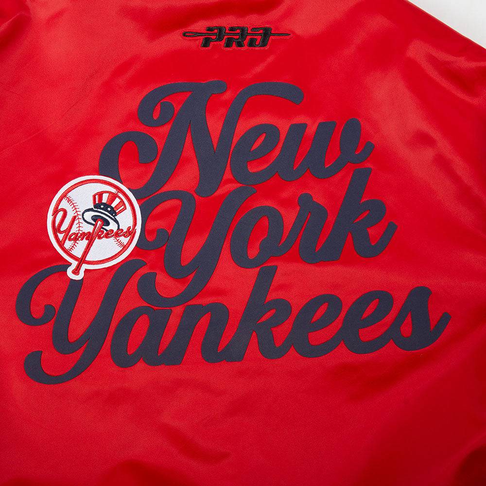 MLB NEW YORK YANKEES SOUVENIR MEN'S SATIN JACKET (RED)