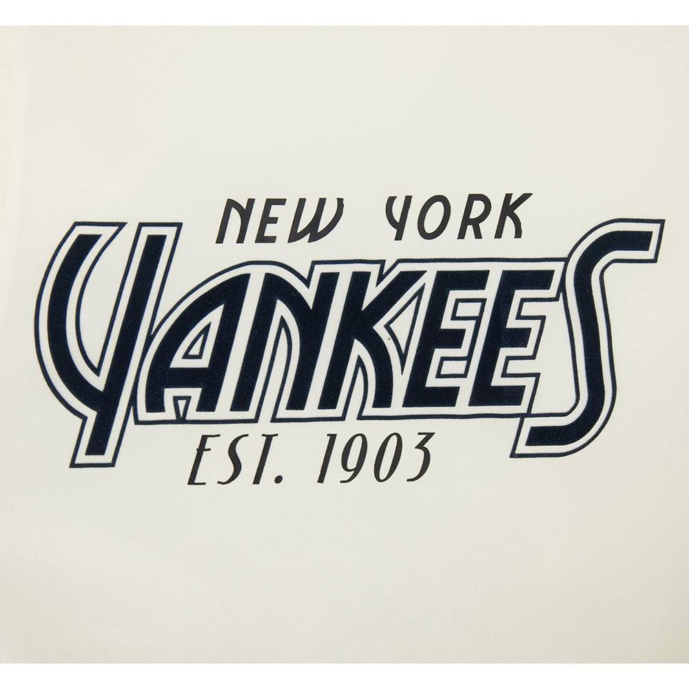CHAQUETA DE SATÉN PARA HOMBRE MLB NEW YORK YANKEES PARADISE (BLANCO HUESO/ NEGRO)