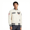 CHAQUETA DE SATÉN PARA HOMBRE MLB NEW YORK YANKEES PARADISE (BLANCO HUESO/ NEGRO)