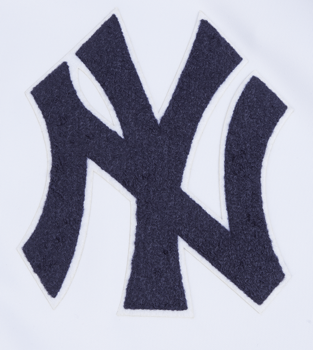 MLB NEW YORK YANKEES CLASSIC MEN'S DOUBLE KNIT TRACK JACKET (WHITE/MIDNIGHT NAVY)
