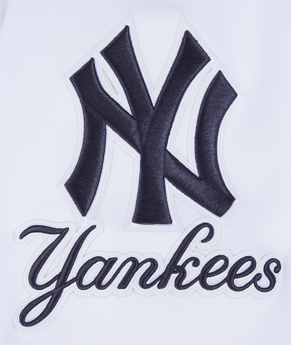 MLB NEW YORK YANKEES CLASSIC MEN'S DOUBLE KNIT TRACK JACKET (WHITE/MIDNIGHT NAVY)