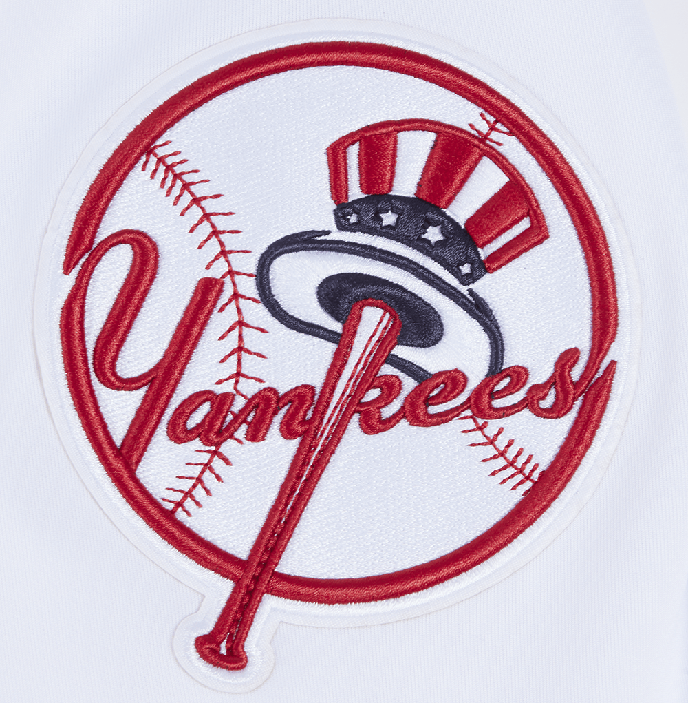MLB NEW YORK YANKEES CLASSIC MEN'S DOUBLE KNIT TRACK JACKET (WHITE/MIDNIGHT NAVY)