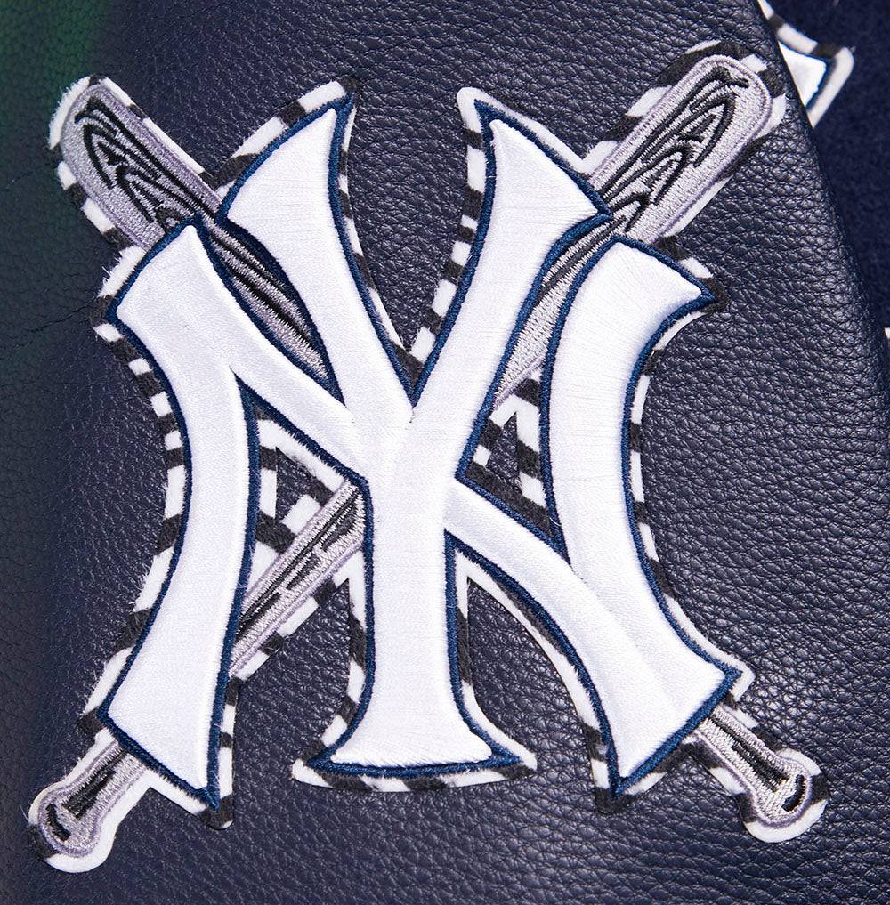 MLB NEW YORK YANKEES ANIMAL PRINT MEN'S WOOL VARSITY JACKET (MIDNIGHT NAVY)