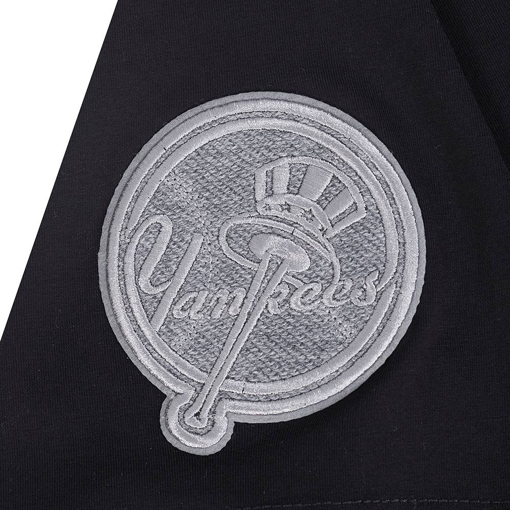 MLB NEW YORK YANKEES REVERSE FRENCH TERRY WOMEN'S SINGLE JERSEY BOXY TOP (BLACK)