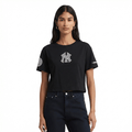 MLB NEW YORK YANKEES REVERSE FRENCH TERRY WOMEN'S SINGLE JERSEY BOXY TOP (BLACK)