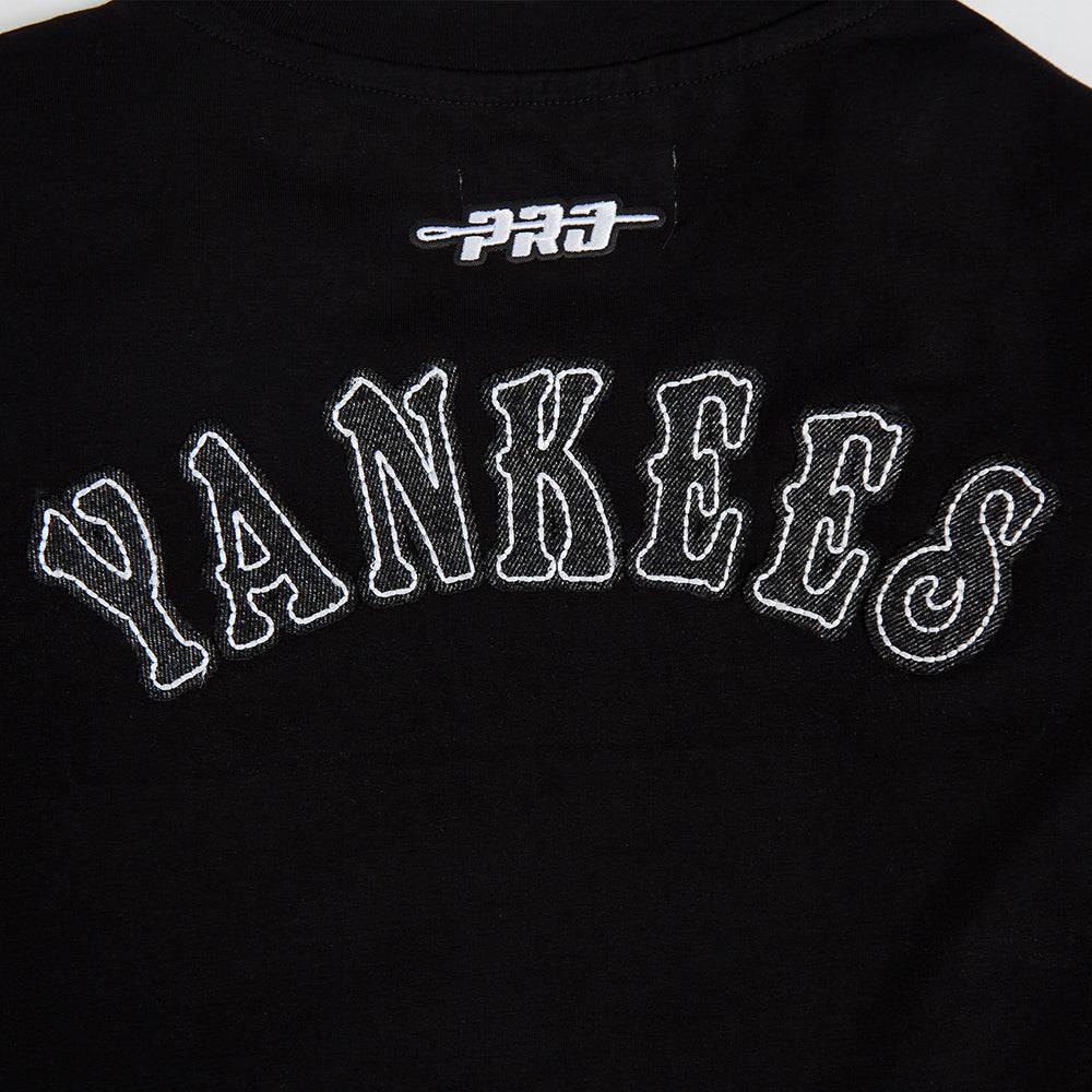 MLB NEW YORK YANKEES REBEL ATHLETICS WOMEN'S BABY DOLL TEE (BLACK)