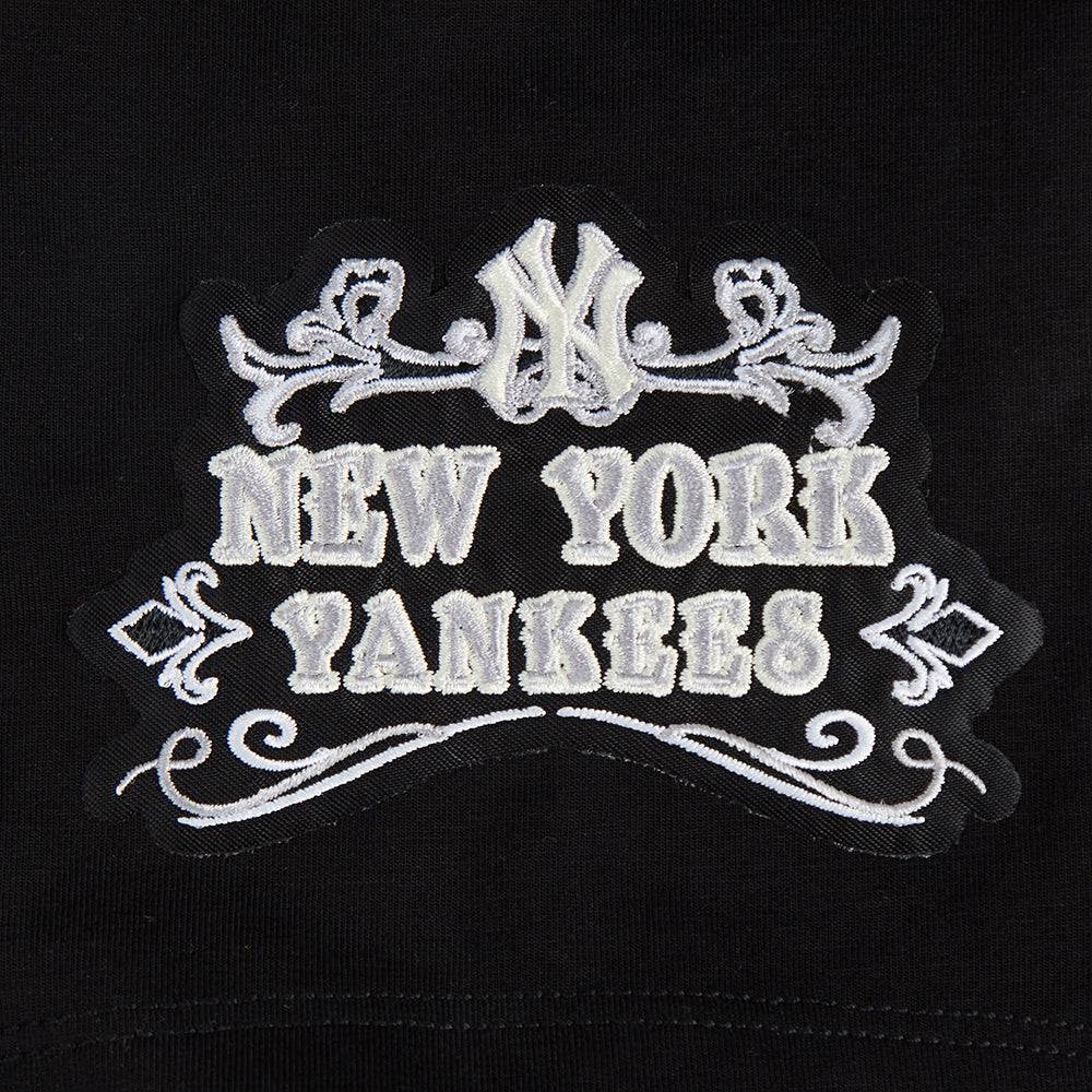 MLB NEW YORK YANKEES REBEL ATHLETICS WOMEN'S BABY DOLL TEE (BLACK)