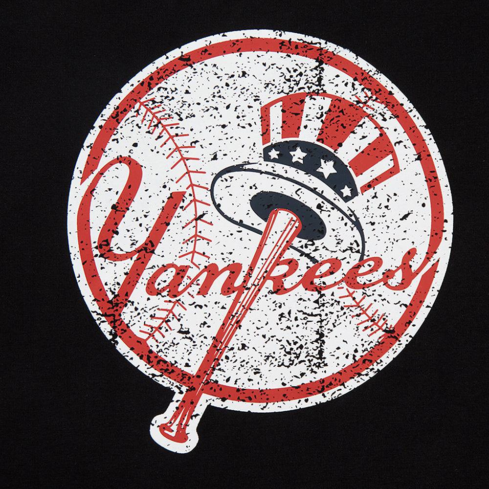 MLB NEW YORK YANKEES REBEL ATHLETICS WOMEN'S BABY DOLL TEE (BLACK)