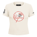 CAMISETA BABY DOLL PARA MUJER MLB NEW YORK YANKEES REBEL ATHLETICS (BLANCO HUESO)
