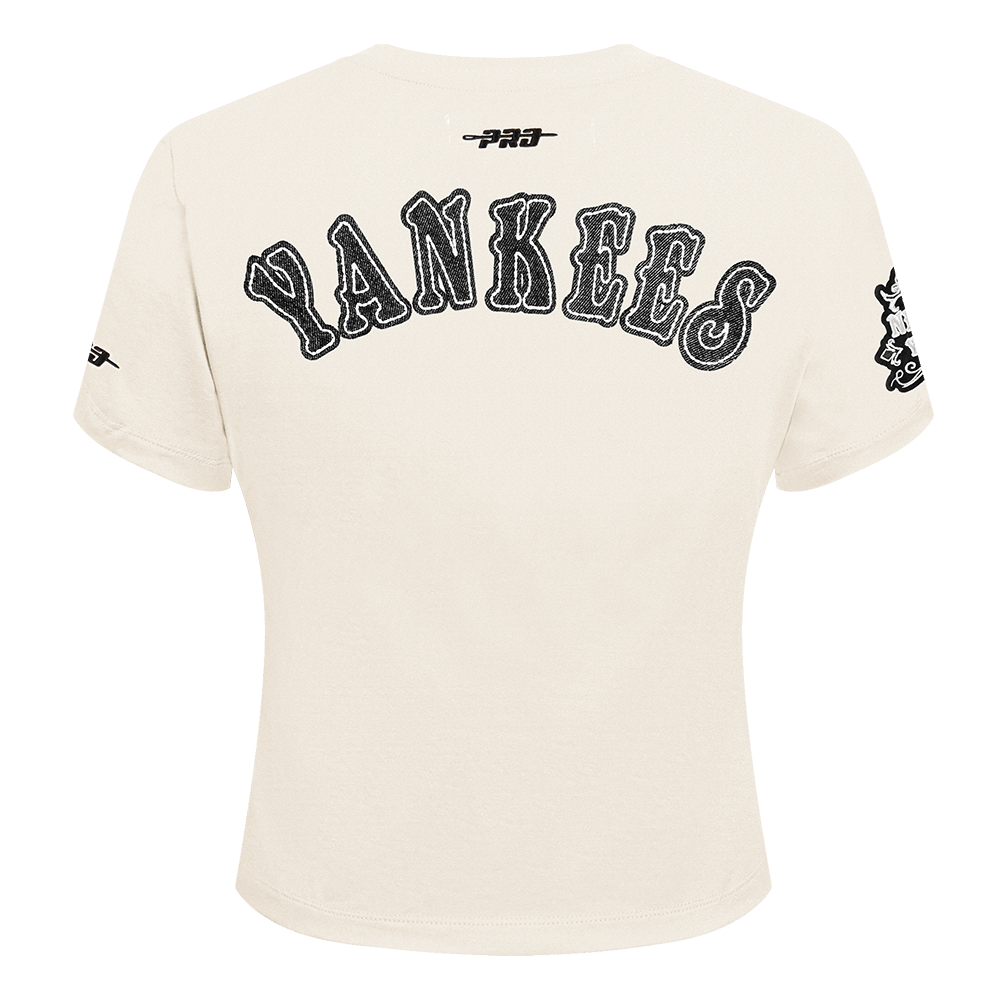 MLB NEW YORK YANKEES REBEL ATHLETICS WOMEN'S BABY DOLL TEE (EGGSHELL)