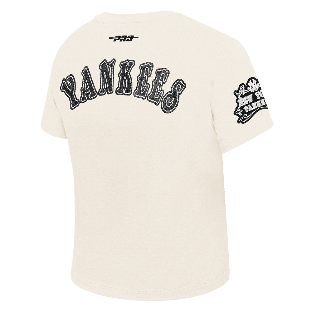 CAMISETA BABY DOLL PARA MUJER MLB NEW YORK YANKEES REBEL ATHLETICS (BLANCO HUESO)