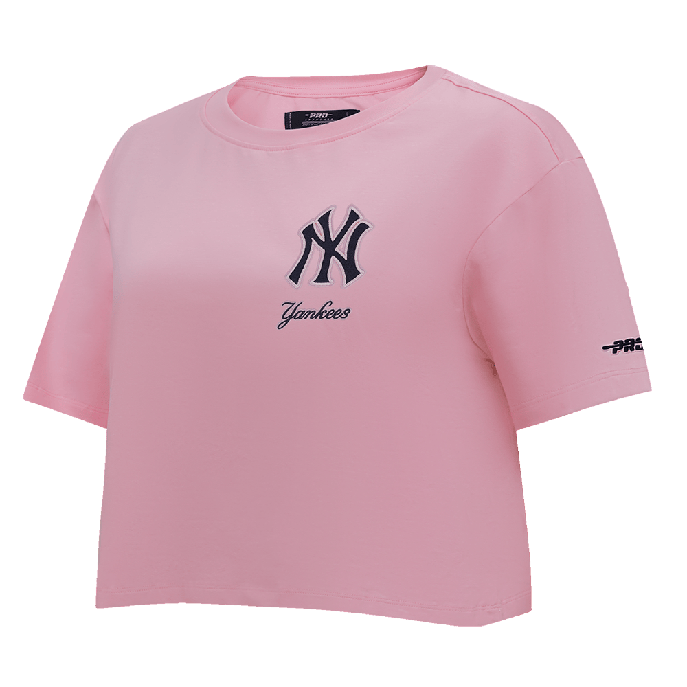 MLB NEW YORK YANKEES CLASSIC CHENILLE WOMEN'S SJ BOXY TOP (PINK)