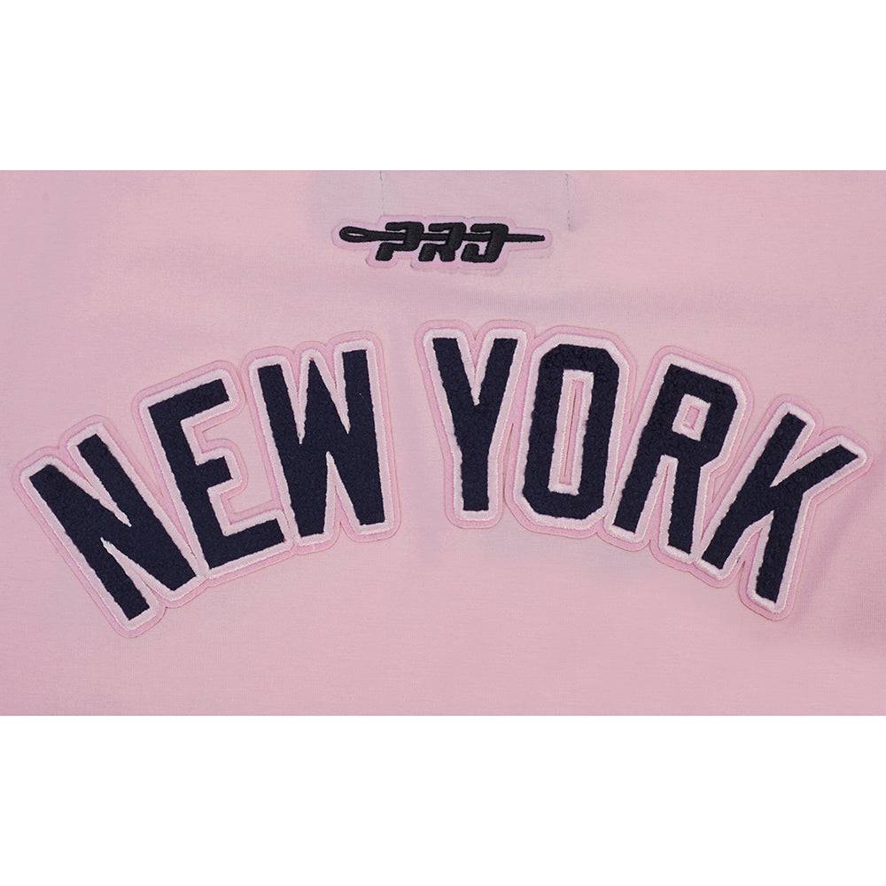 MLB NEW YORK YANKEES CLASSIC CHENILLE WOMEN'S SJ BOXY TOP (PINK)