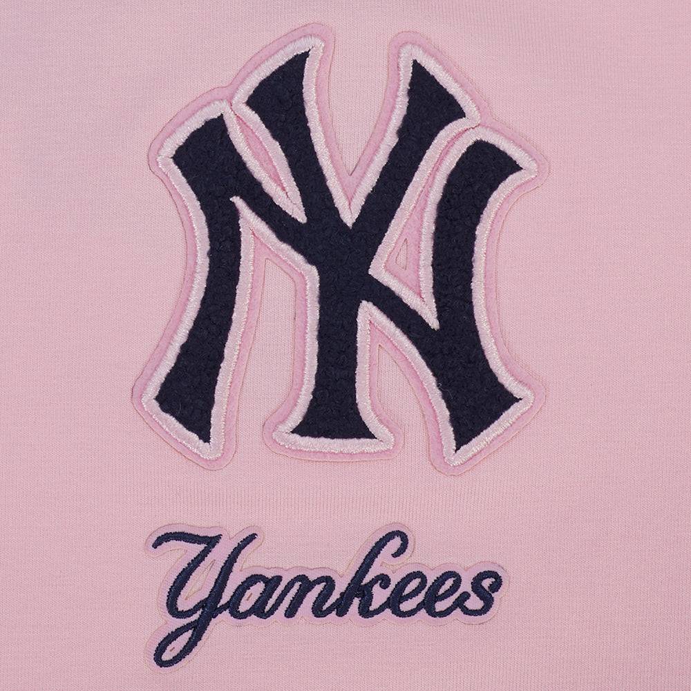 MLB NEW YORK YANKEES CLASSIC CHENILLE WOMEN'S SJ BOXY TOP (PINK)