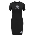 VESTIDO AJUSTADO DE MUJER MLB NEW YORK YANKEES DE TELA TERRY FRANCESA INVERTIDA (NEGRO)